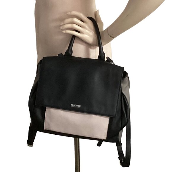 Kenneth Cole Reaction Concord Backpack Purse Vegan Faux Leather Multicolor 211G - Picture 3 of 12